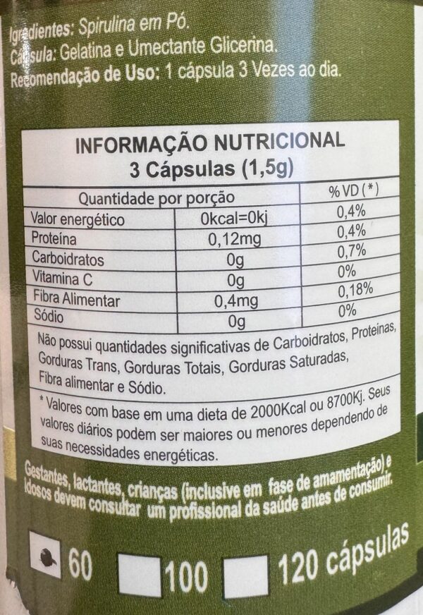 Kit 2 Spirulina - Life Natural - 60 cápsulas